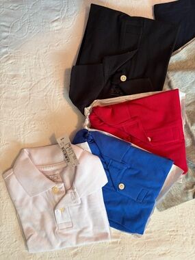 Classic Polo Bundle - White, Royal Blue, Red, Black new 2T